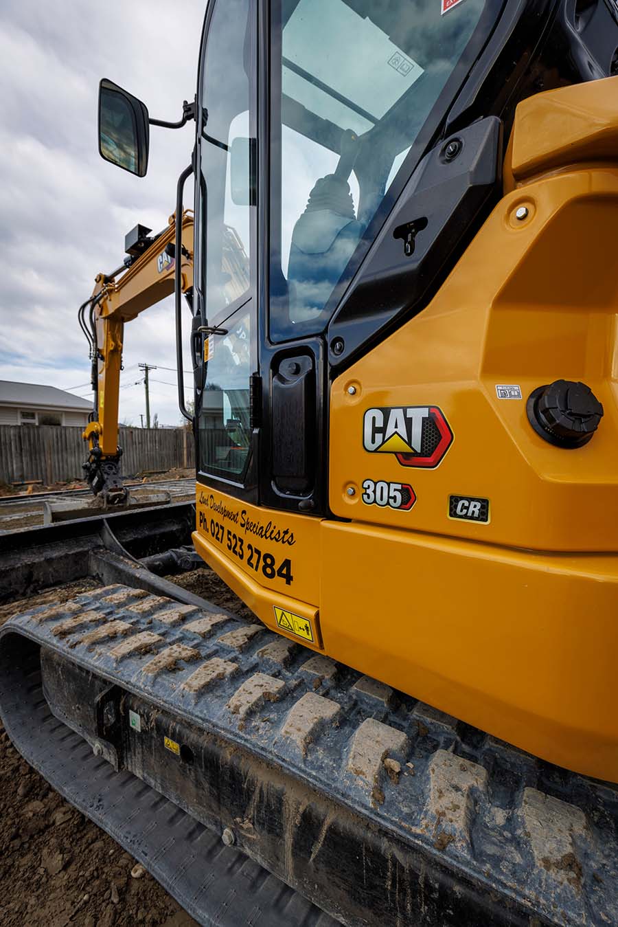 JC Earthworks Cat 305 CR Excavator Close Up