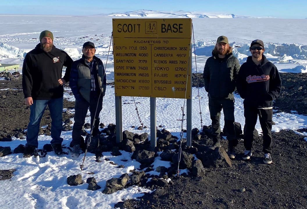 Tony with Terra technicians Anthony Barge, Irish Villaroel and Stefan Foster